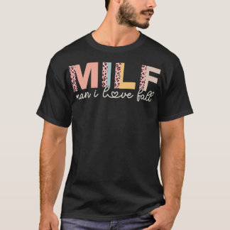 Camiseta Hombre del MILF que amo a la caída es divertido de