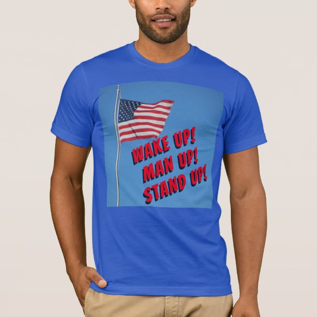 Camiseta Hombre despierta, levántate por la bandera (Anverso)