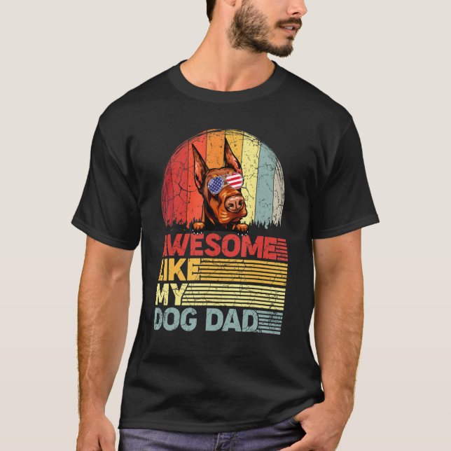 Camiseta Hombre Distressed Doberman Increíble Como Mi Papá  (Anverso)