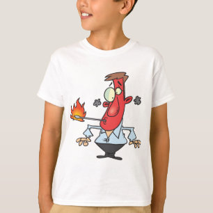 Camiseta Hombre Divertido de Cara Roja con Termómetro de Fi