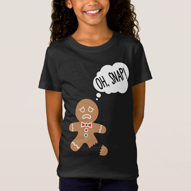 Camiseta Hombre divertido de pan de jengibre Oh Snap (Anverso)