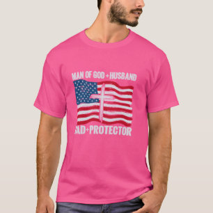Camiseta Hombre divino de Dios Esposo Papá Protector Bander