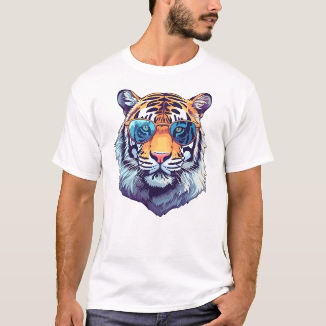 Camiseta Hombre Editable Blanco Con 🐯 TIGER (Anverso)