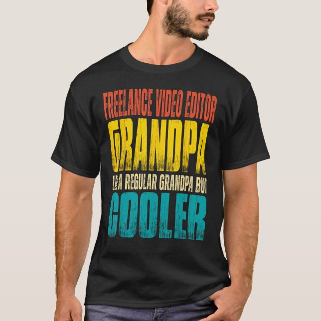 Camiseta Hombre, editor de video independiente, abuelo como (Anverso)