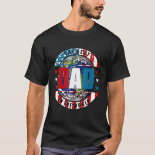 Camiseta Hombre El Mejor Papá En La Bandera Norteamericana