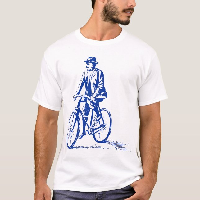 Camiseta Hombre en bicicleta - Armada (Anverso)