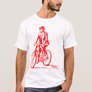 Camiseta Hombre en bicicleta - Rojo