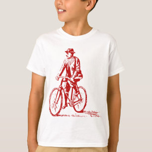 Camiseta Hombre en bicicleta - Rojo de rubí