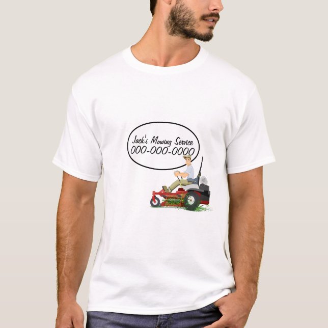 Camiseta Hombre en cortadora de césped para negocios paisaj (Anverso)