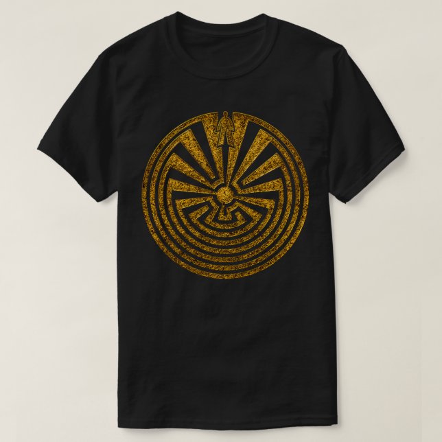 Camiseta Hombre en el laberinto, viaje a través de la vida, (Diseño del anverso)