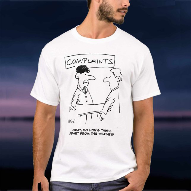 Camiseta Hombre en el mostrador de quejas (Subido por el creador)