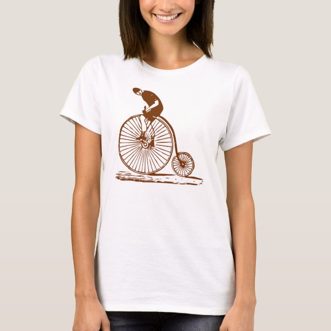 Camiseta Hombre en un penny Farthing - Brown (Anverso)