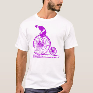 Camiseta Hombre en una bicicleta penny farthing - Púrpura