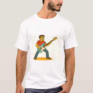 Camiseta Hombre enérgico tocando el bajo
