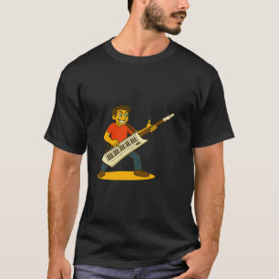 Camiseta Hombre enérgico tocando keytar