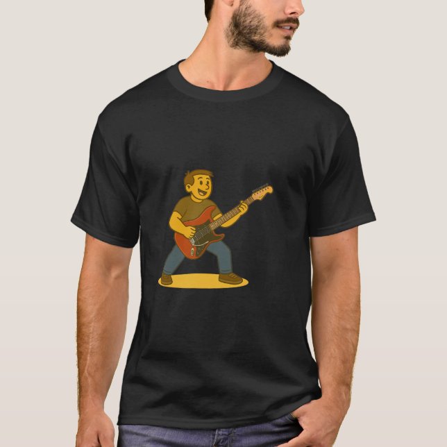 Camiseta Hombre enérgico tocando la guitarra (Anverso)