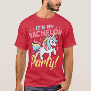 Camiseta Hombre Es Mi Fiesta de Soltero Novio Unicornio Bod