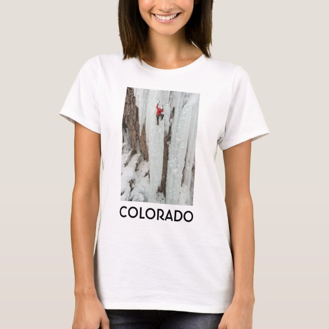 Camiseta Hombre escalando hielo, Colorado (Anverso)