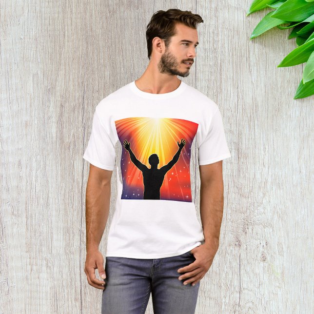 Camiseta Hombre Espiritual Silueta Levantando Brazos (Subido por el creador)