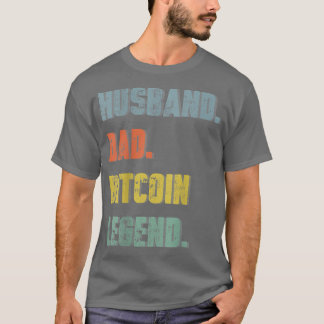 Camiseta Hombre Esposo Papá Bitcoin Leyenda Padre Vintage D
