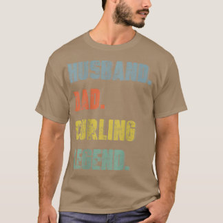 Camiseta Hombre Esposo papá Curling Leyenda Vintage Padre D