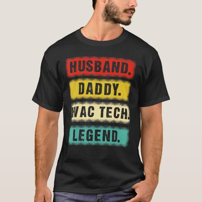 Camiseta Hombre Esposo Papá Hvac Leyenda Técnica Hvac Técni (Anverso)