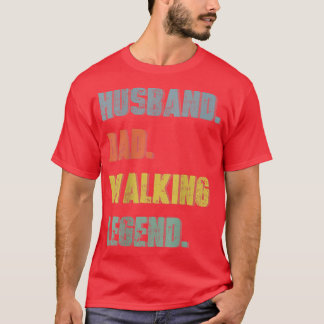 Camiseta Hombre Esposo papá Walking Legend Vintage Padre's 