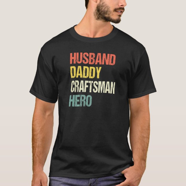 Camiseta Hombre Esposo Papi Artesano Héroe Mecánico (Anverso)