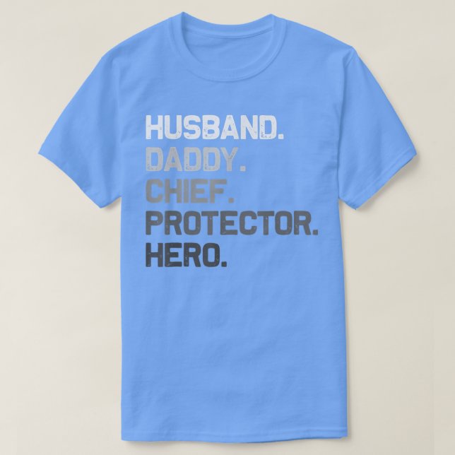 Camiseta Hombre Esposo Papi JEFE Protector Hero Funny Fath (Diseño del anverso)