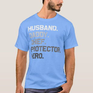 Camiseta Hombre Esposo Papi JEFE Protector Hero Funny Fath