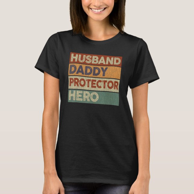 Camiseta Hombre Esposo Papi Protector Hero Dad (Anverso)