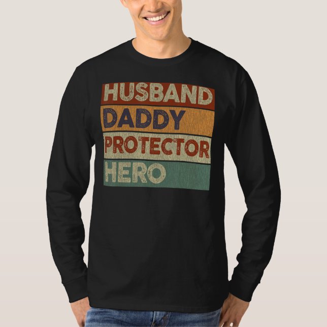 Camiseta Hombre Esposo Papi Protector Hero Dad (Anverso)