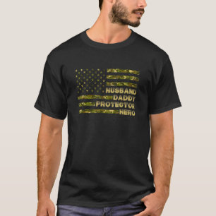 Camiseta Hombre Esposo Papi Protector Hero Padres Día Ca