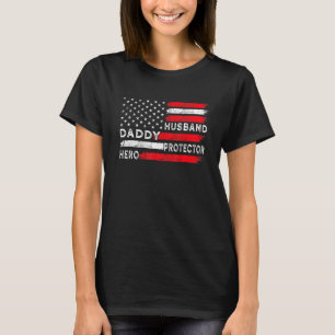 Camiseta Hombre Esposo Papi Protector Hero Padres Día Cam