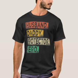 Camiseta Hombre Esposo Vintage Papi Protector Papá Hero Fat
