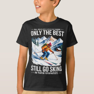 Camiseta hombre esquiador cumpleaños 70 viejo amante del es