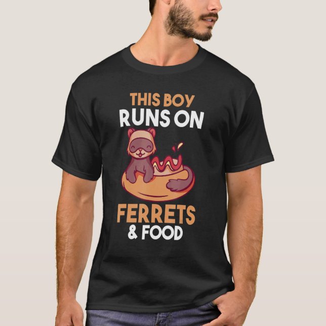 Camiseta Hombre Este Niño Corre Con Comida Y Ferrets (Anverso)