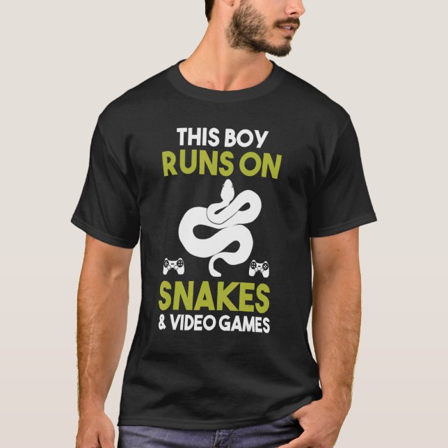 Camiseta Hombre, Este Niño Corre Con Serpientes Y Videojueg (Anverso)