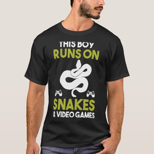 Camiseta Hombre, Este Niño Corre Con Serpientes Y Videojueg (Anverso)