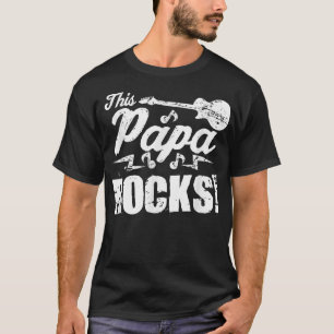 Camiseta Hombre este papá roza rock de    guitarra y es gra