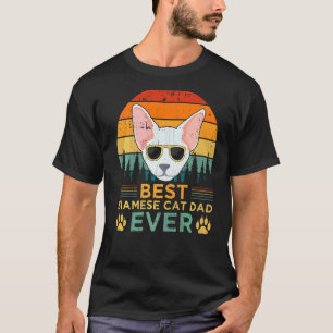 Camiseta Hombre Estilo Retro Mejor Gato Siamés Papá De Siem