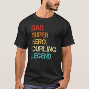 Camiseta Hombre Estilo Vintage Papá Héroe Curling Leyenda P