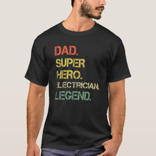 Camiseta Hombre Estilo Vintage Papá Héroe Electricista Leye
