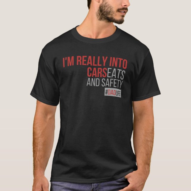Camiseta Hombre, estoy en serio en los asientos de autos y  (Anverso)