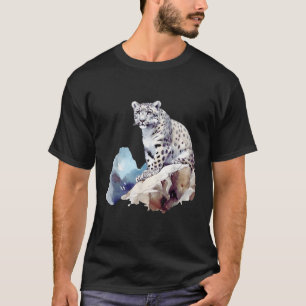 Camiseta Hombre Fauna Silvestre Gato Grande Montaña Inviern