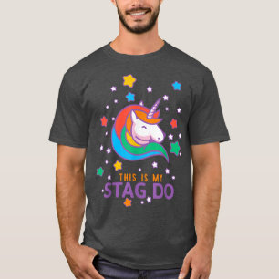 Camiseta Hombre Fiesta de Despedida de Soltero Unicornio, c