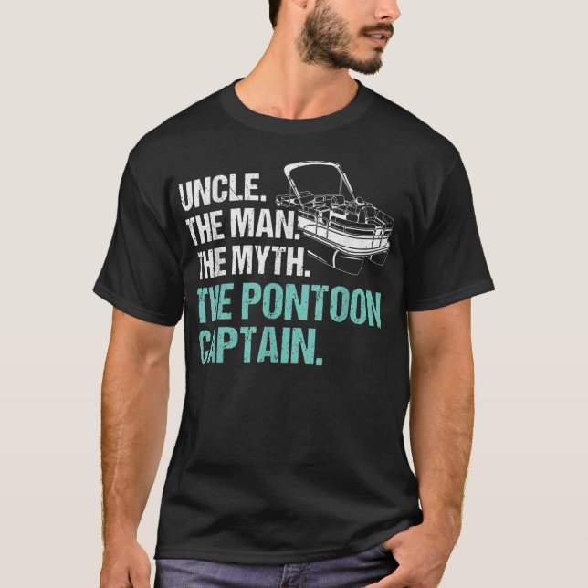 Camiseta Hombre Funny Tío Vintage Capitán de bote Pontoon (Anverso)
