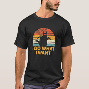Camiseta Hombre Gato Sostiene Cuchillo Hago Lo Que Quiero G