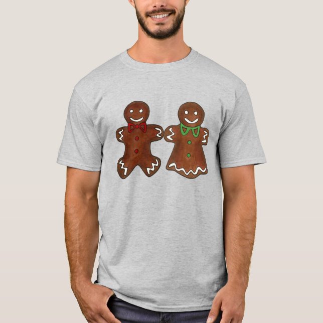 Camiseta Hombre Gingerbread Lady Navidades Cookie Couple (Anverso)