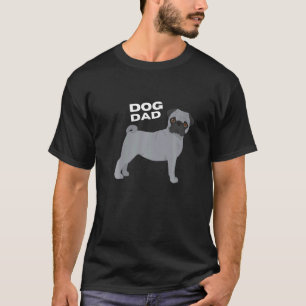 Camiseta Hombre Gris Padre Perro Pug Hombre